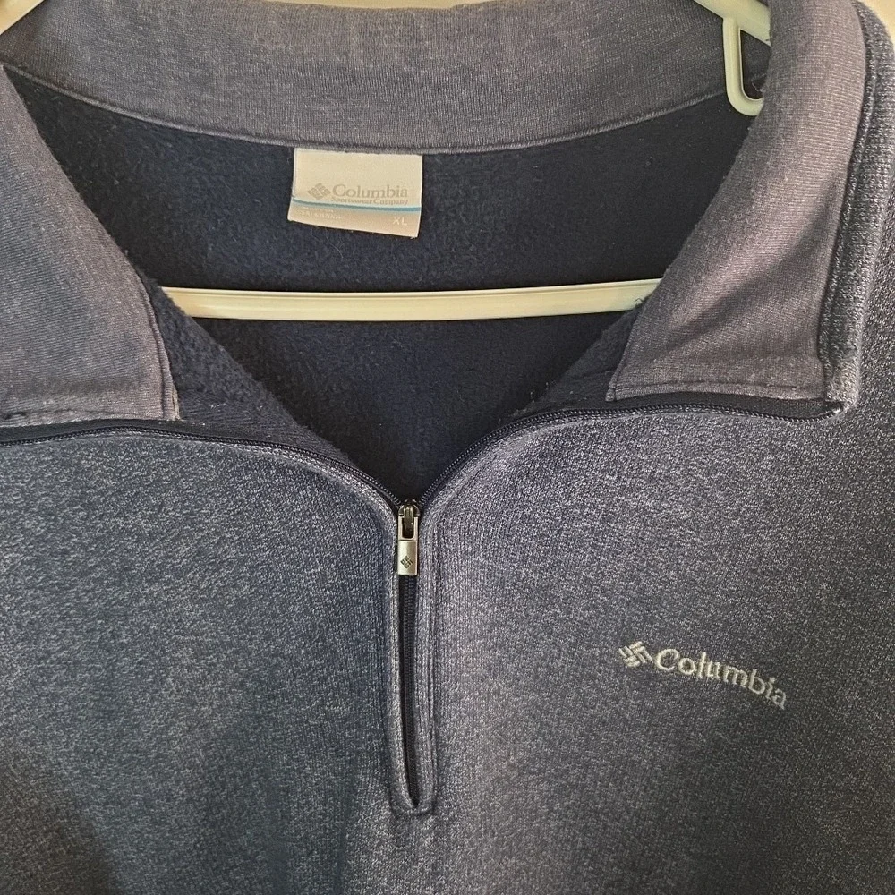 Columbia Men's‎ Size XL Blue Quarter 1/4 Zip Pullover Fleece Sweater Warm Winter